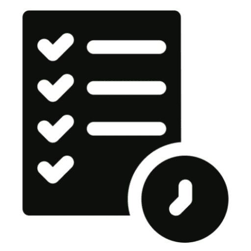 Checklist and clock icon